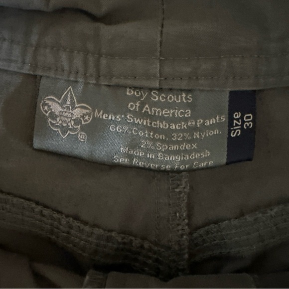 Boy Scout Shorts Men’s Size 30 Green Convertible Zip off Uniform Short Only - Picture 4 of 7